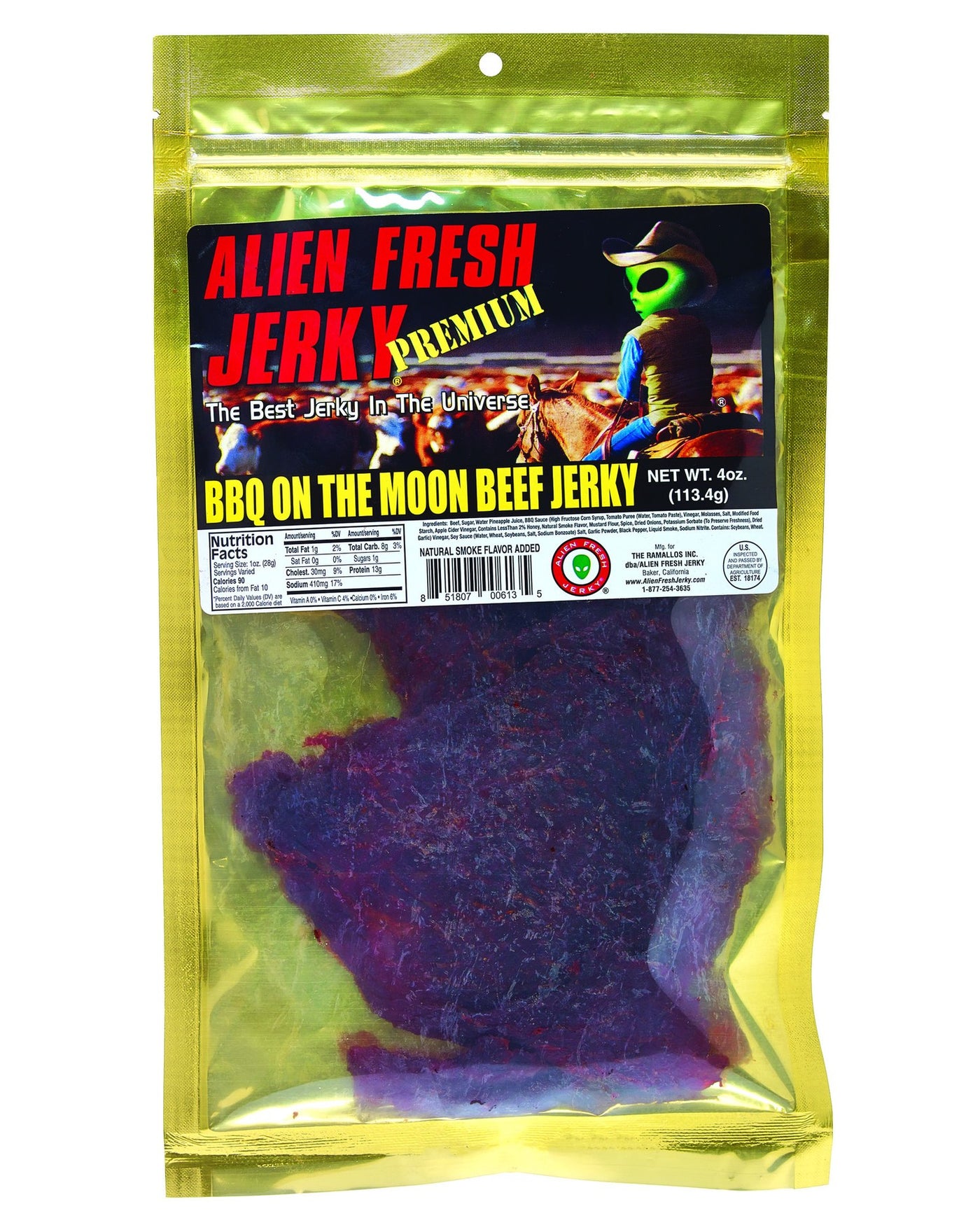 Alien Fresh Jerky -Bbq on The Moon Beef Jerky
